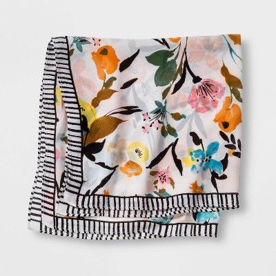 Women's Woven Print Small Square Neckerchief - A New Day™ White | Target