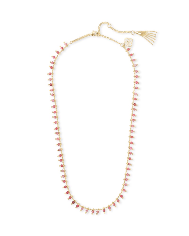 Jenna Gold Choker Necklace in Pink Rhodonite | Kendra Scott