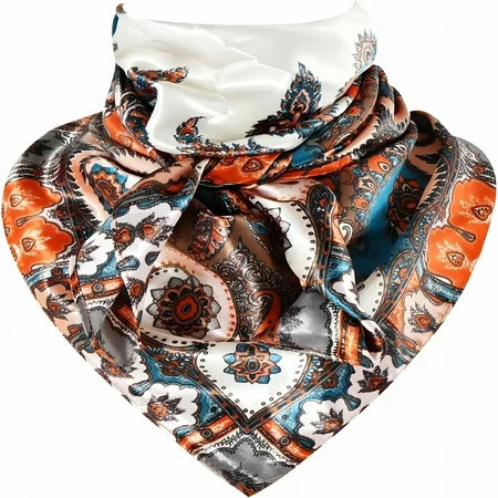 TELOLY 35 Inch Wild Rag Cowboy Scarves for Men, Large Rancher Neckerchief Silk Feel, Oversize Western Bandana | Walmart (US)