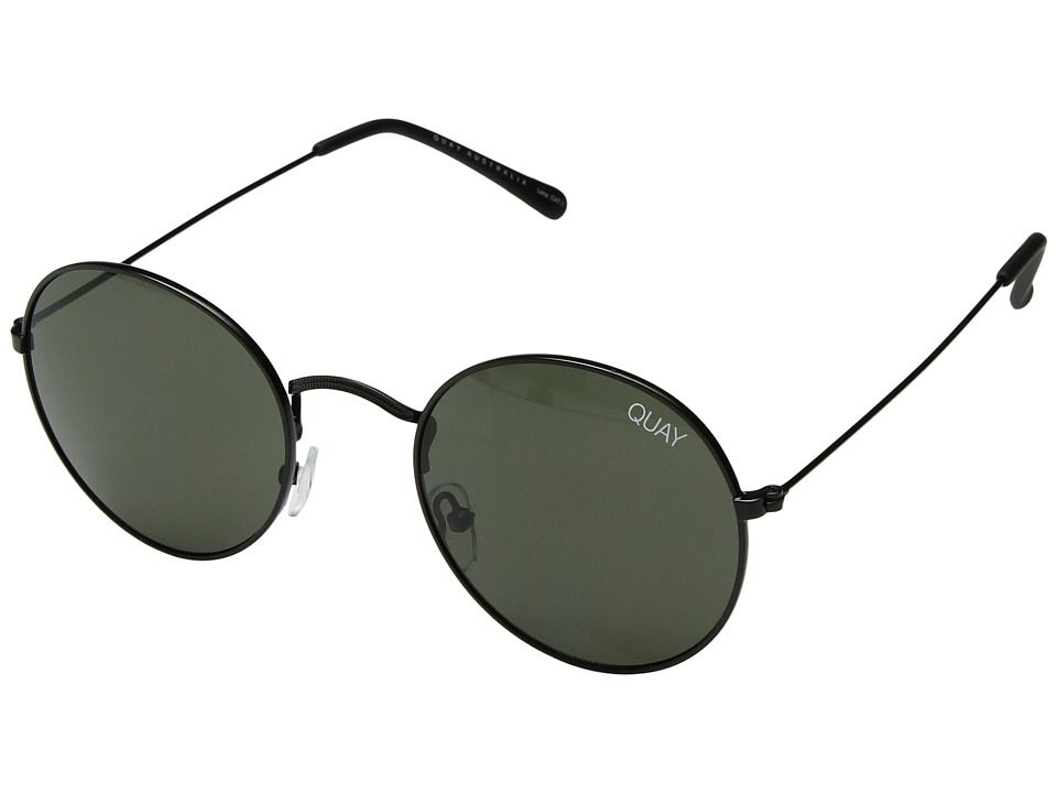QUAY AUSTRALIA - Mod Star (Black/Green) Metal Frame Fashion Sunglasses | Zappos