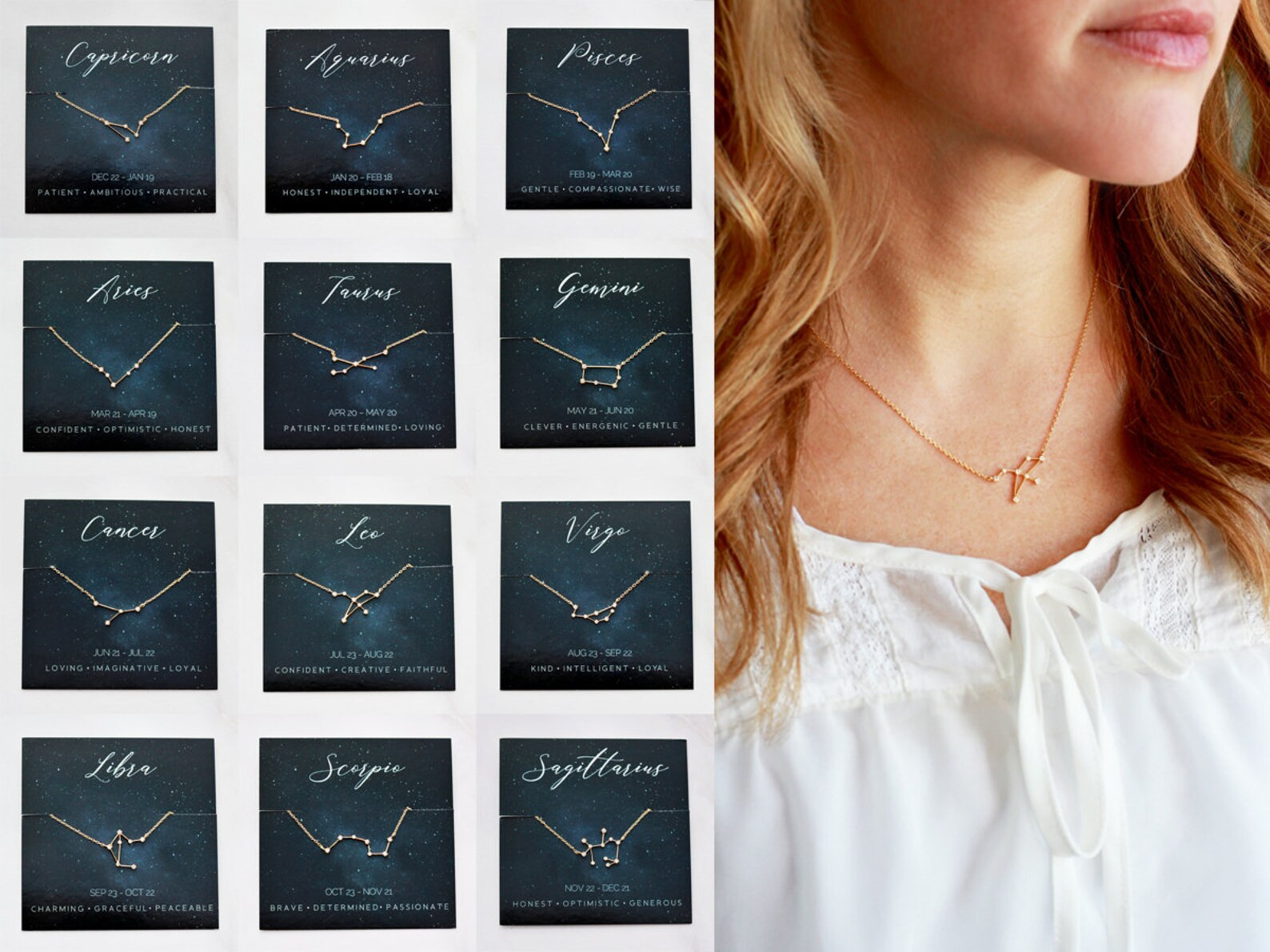 Constellation Necklace Zodiac Necklace Aquarius Necklace - Etsy | Etsy (US)