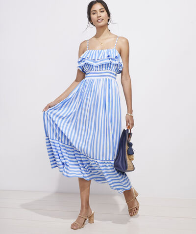 Lurex Stripe Midi Dress | vineyard vines