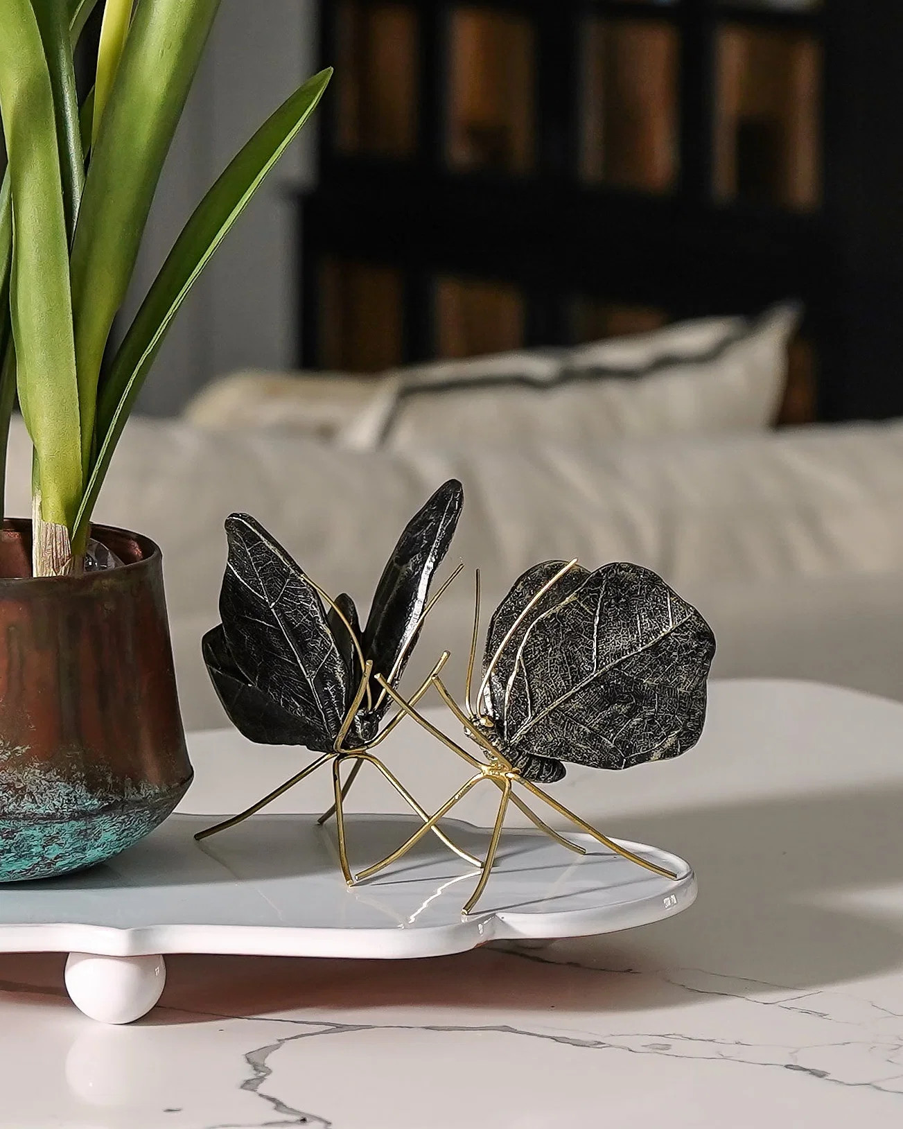 Leaf Wing Butterfly Set | Black & Gold | MJHome
