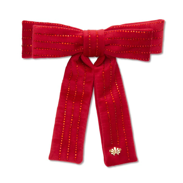 LIPSTICK RED ANTOINETTE PINSTRIPE BOW | LELE SADOUGHI