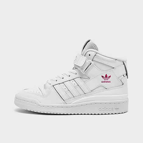 Adidas Women's Originals Forum Mid Casual Shoes in White/Cloud White Size 8.5 Leather | Finish Line (US)