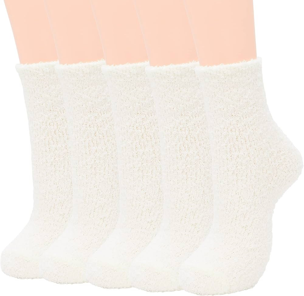 Zando Womens Fuzzy Socks Warm Slipper Socks Winter Fluffy Socks Cozy Fuzzy Socks Athletic Fleece ... | Amazon (US)