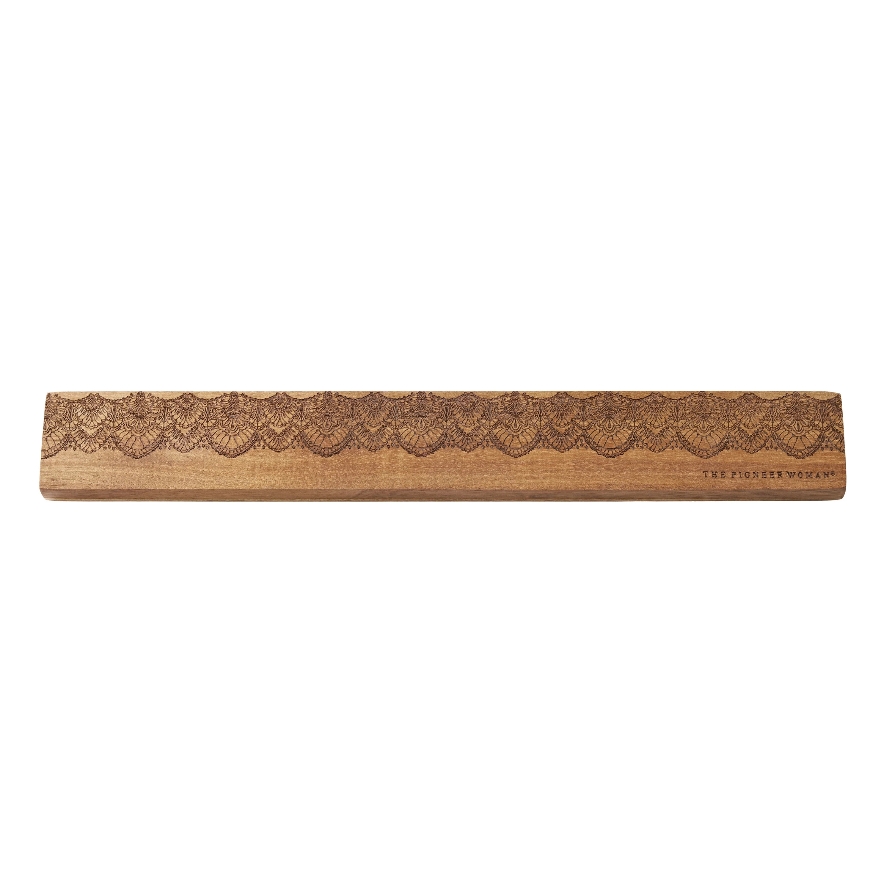 The Pioneer Woman Vintage Lace 15-Inch Acacia Wood Magnetic Wall Strip | Walmart (US)