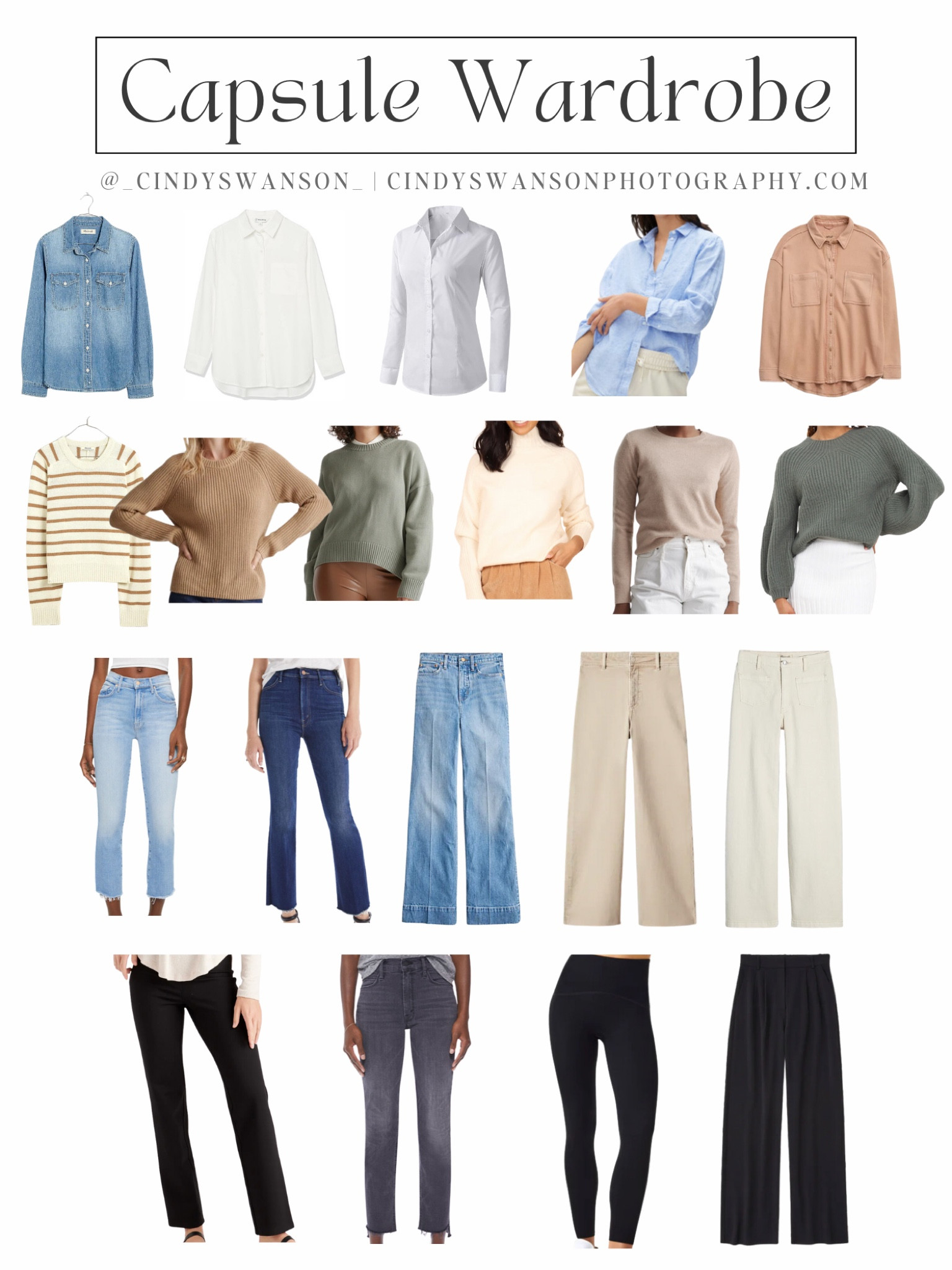 Capsule Wardrobe Must Have Clothing Pieces

Fall fashion  winter fashion  capsule closet  pants  neutrals  sweater

#LTKxMadewell #LTKover40 #LTKstyletip