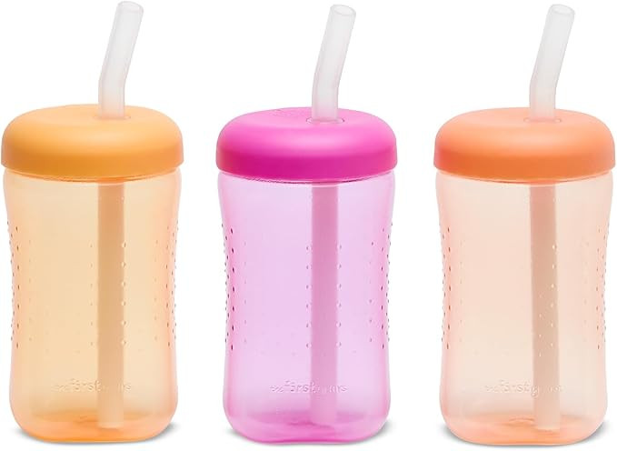 The First Years Squeeze & Sip Toddler Straw Cups - Squeezable Transition Sippy Cup with Silicone ... | Amazon (US)