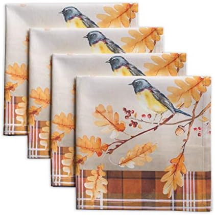 Maison d' Hermine Oak Leaves 100% Cotton Kitchen Cloth Napkins Soft & Comfortable Set of 4 for Famil | Amazon (US)