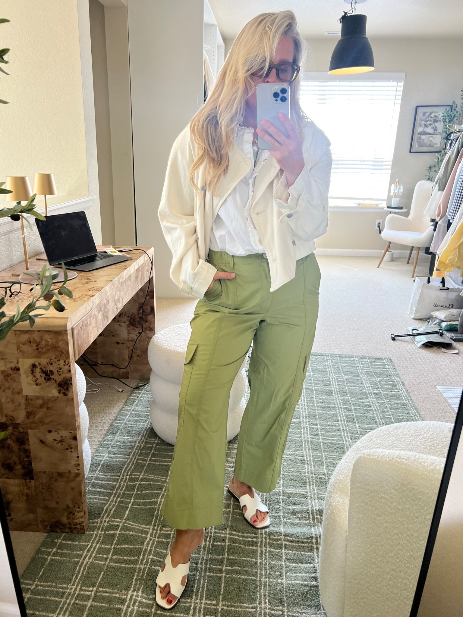  ✨Tap the bell and ❤️ for over 40 fashion, midlife style, midsize fashion and luxury looks for less. 

1. Farmers Market or Outdoor Brunch
Pair the look with white sneakers or flat sandals, a straw tote, and oversized sunglasses. The cargo pants keep it relaxed, while the ruffle top adds polish.

2. Casual Friday at Work
Tuck in the ruffle top and add a cropped blazer or cardigan. Finish with loafers or neutral block heels and structured accessories for a smart-casual vibe.

3. Museum or Gallery Outing
Style it with chic slip-on mules, a crossbody bag, and subtle gold jewelry. The contrast of utilitarian and feminine keeps the outfit interesting and sophisticated.

4. Travel Day (Plane or Train)
The cargo pants are practical for comfort and pockets, while the ruffle blouse keeps you looking put-together. Layer with a denim jacket and add slip-on sneakers.

5. Dinner on a Patio or Rooftop
Elevate the look with wedge espadrilles or strappy sandals, a statement clutch, and bold earrings. The outfit easily transitions from casual daywear to a stylish night out.



👑"Helping you look good, feel good!" - Lindsey Denver

#Midsizestyle  #spring #amazonfashion #midsizefashion #midlifestyle  #midsize #midsizeootd #over45#midsizeoutfits #size10 #size12 #midsizeootd 


#LTKMidsize #LTKFindsUnder50 #LTKOver40