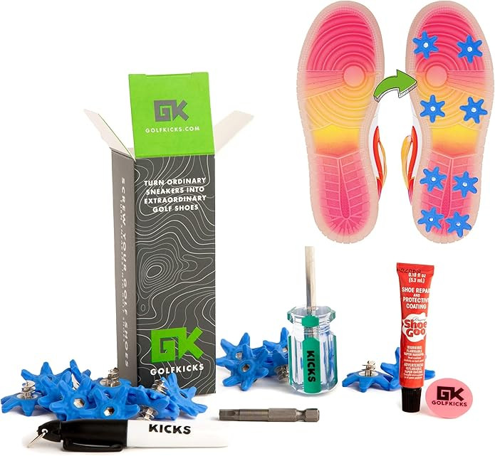Golfkicks Golf Traction Kit for Sneakers with DIY Golf Spikes - Add Soft Spikes to Almost Any Sho... | Amazon (US)