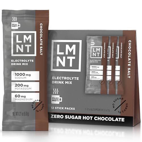 LMNT Zero Sugar Hot Chocolate or Coffee Mixer - Chocolate Salt | Drink Mix | 12-Count | Amazon (US)