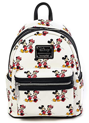 Loungefly Disney Mickey and Minnie Mouse AOP Womens Double Strap Shoulder Bag Purse | Amazon (US)