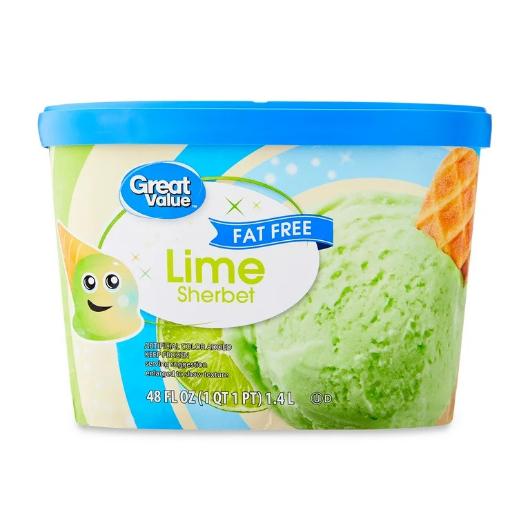 Great Value Fat Free Lime Sherbet, 48 fl oz (Frozen) | Walmart (US)
