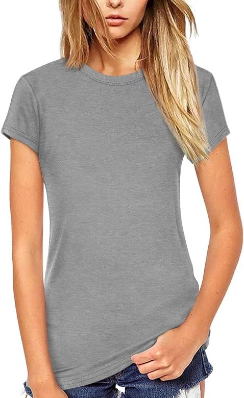 Beluring Women T Shirt Short/Long Sleeve Crew Neck Tee Tops Blouse | Amazon (US)