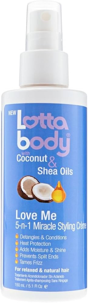 Lottabody, Love Me 5 in 1 Miracle Creme, Heat Protection For a Moisture & Brilliant Hair, 5.1 Fl ... | Amazon (US)