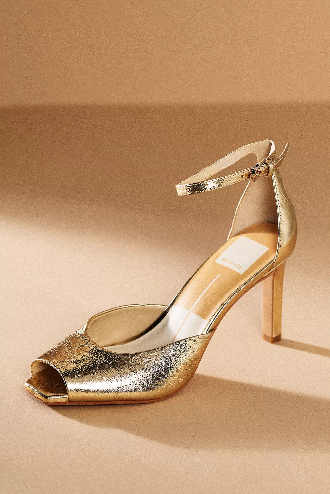 Dolce Vita Serlo Crinkle Patent Leather Heels | Anthropologie (US)