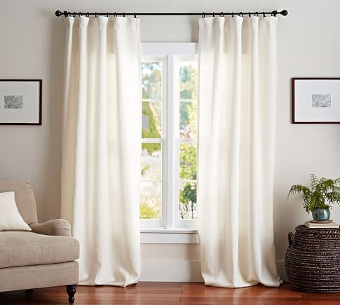 Emery Linen/Cotton Rod Pocket Blackout Curtain | Pottery Barn (US)
