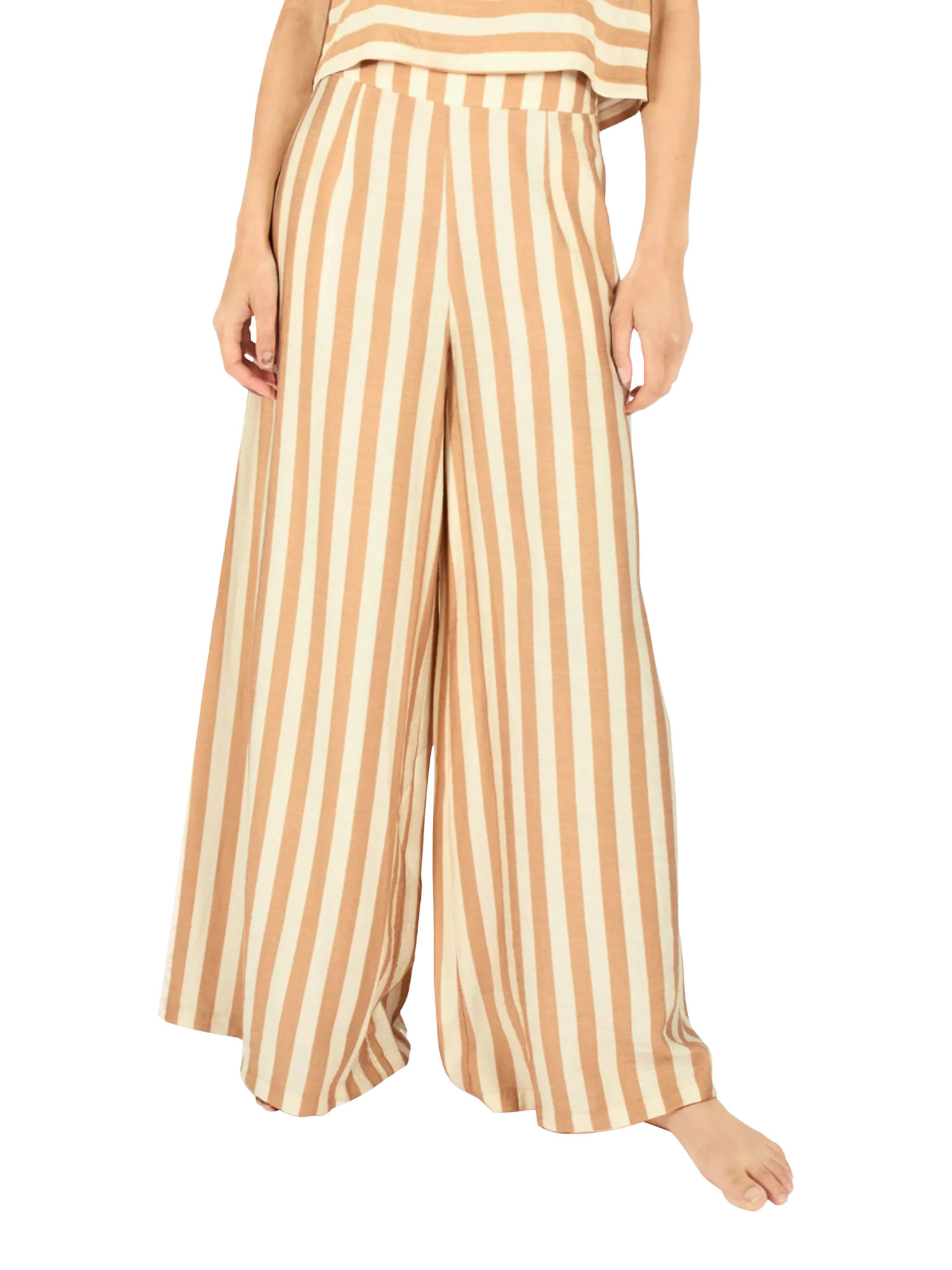 Traffic People Brighton Rock Stripe Wide Leg Trousers, Brown | John Lewis (UK)