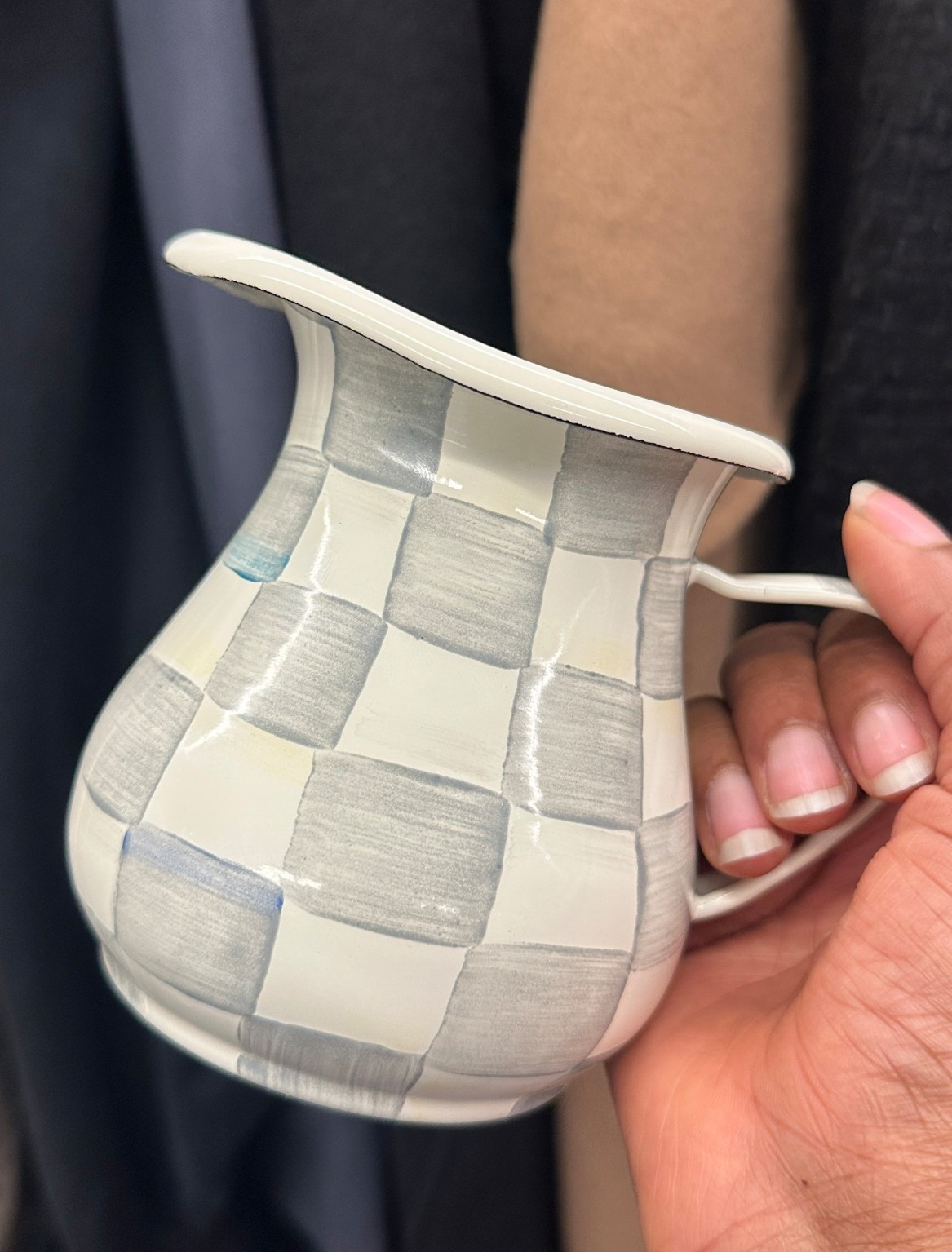 The Mackenzie-Childs Creamer in Sterling Check. So so beautiful and it’s not just for coffee creamer! It can be used for gravy, syrup, hot fudge and more. It’s my first MC piece with the Sterling Check shade, and I actually really like the neutral tone of it! 

#LTKfoodie #LTKMothersDay #LTKHome