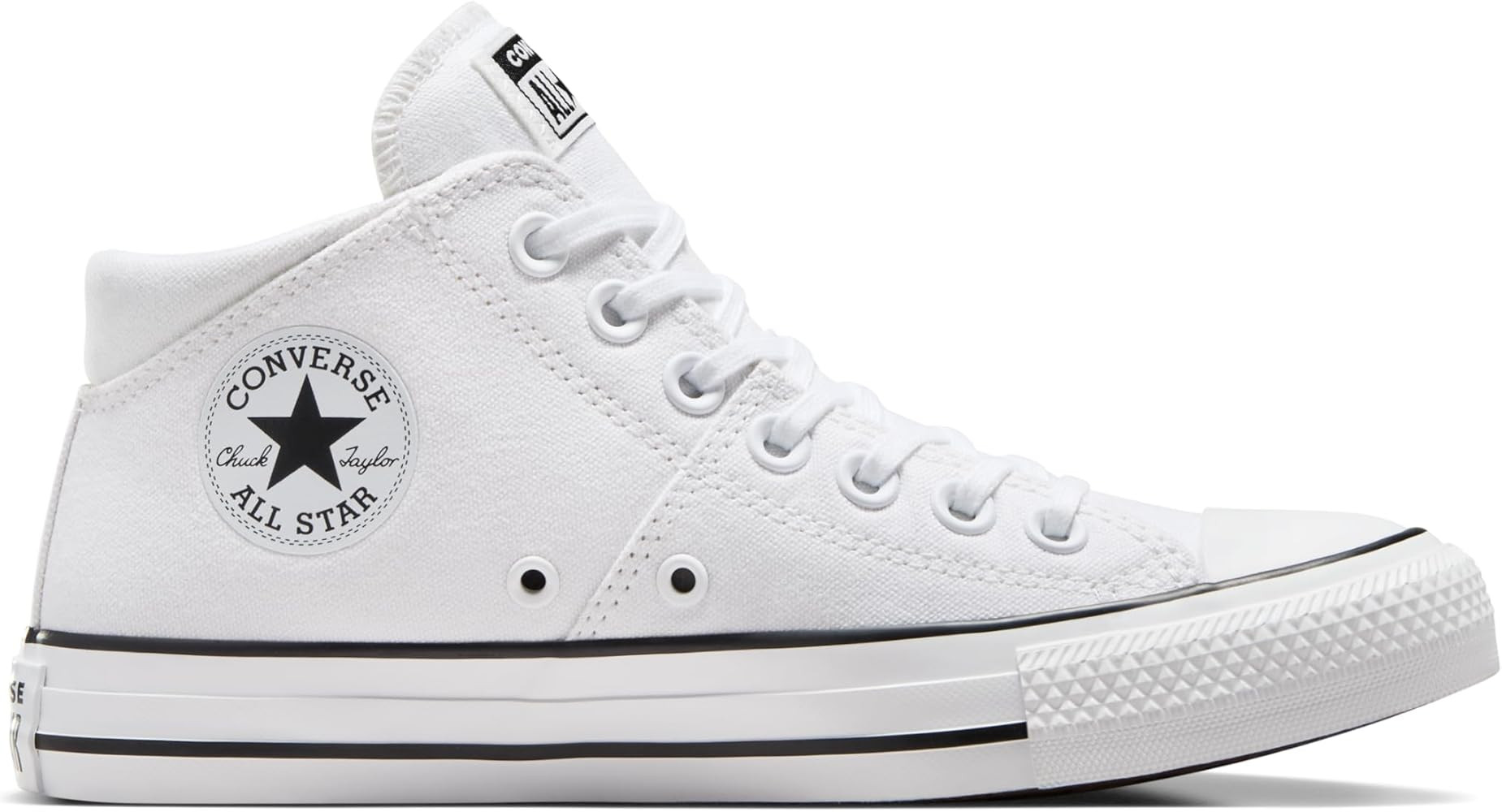 Amazon.com | Converse Women's Chuck Taylor All Star Madison Mid Top, Black/Black/White, 8 | Fashi... | Amazon (US)