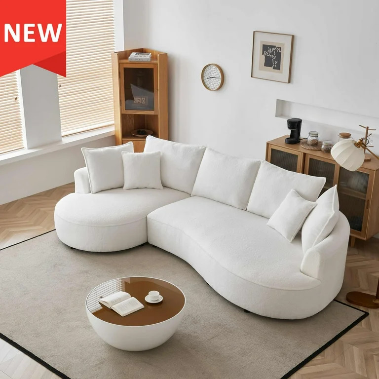 122.8" Curved Sofa, Modern Curved Couch Living Room Modular Sectional Sofa, Mid Century Upholster... | Walmart (US)