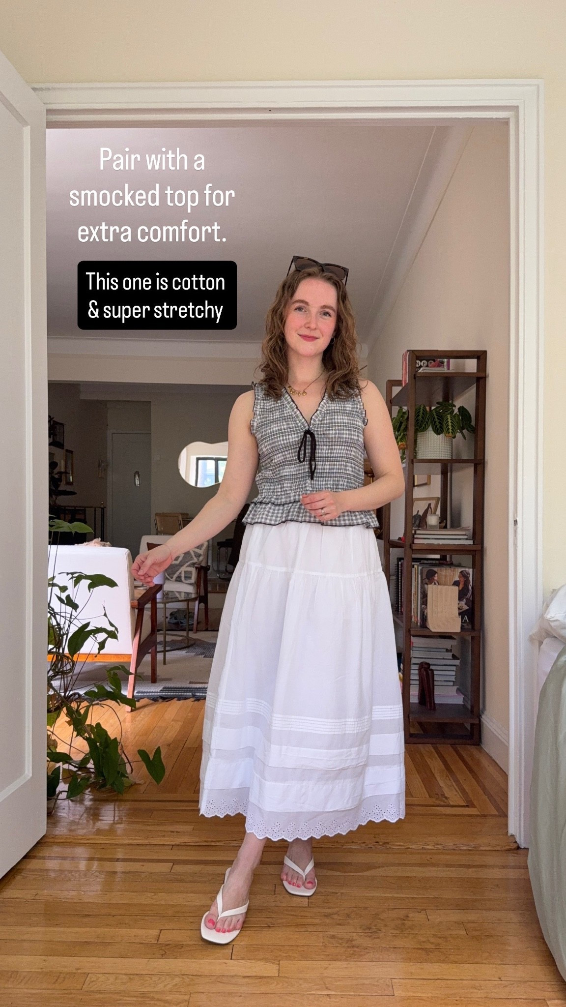 Cotton skirt outfit. Xs cotton skirt xs petite cotton smocked top. Both on sale

#LTKSaleAlert