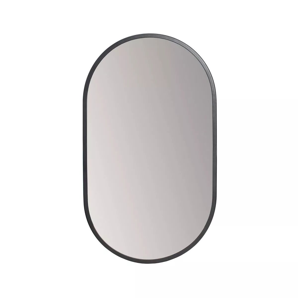 Brewster Pluto Black Oval Mirror: Modern Style, Metal Frame, Wall Mounted, 16x27 Size, No Assembl... | Target