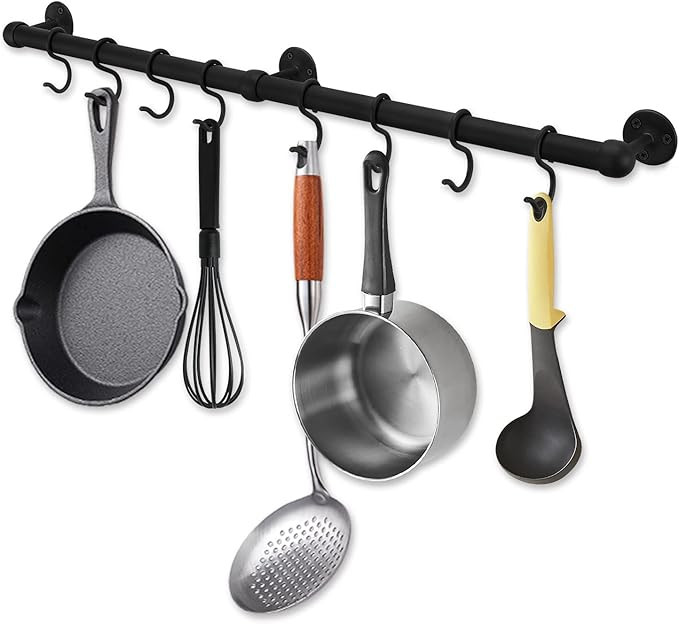 ROTHLEY Hanging Pot Rack Hanger: 23.7 Inch Stainless Steel Pot and Pan Hanger Pot Rack Wall Mount... | Amazon (US)
