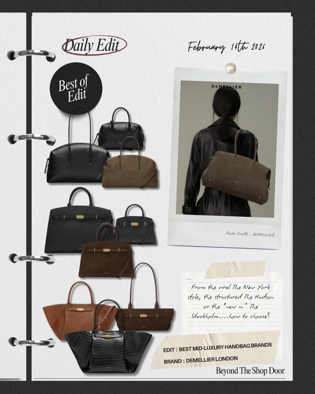 #2 DeMellier London — The Best Mid-Luxury Handbag Brands

A curated edit of the labels worth having on your radar.

DeMellier London is one of the most talked-about mid-luxury handbag brands right now, known for its refined silhouettes, polished hardware, and beautifully structured designs that feel both modern and timeless. The aesthetic sits perfectly between contemporary and classic.

It’s a standout brand to know if you love understated elegance without traditional luxury pricing.

Signature styles include The New York Tote, The Hudson, and The Stockholm

My personal favourites for a timeless and effortless wardrobe and style.

#LTKOver40