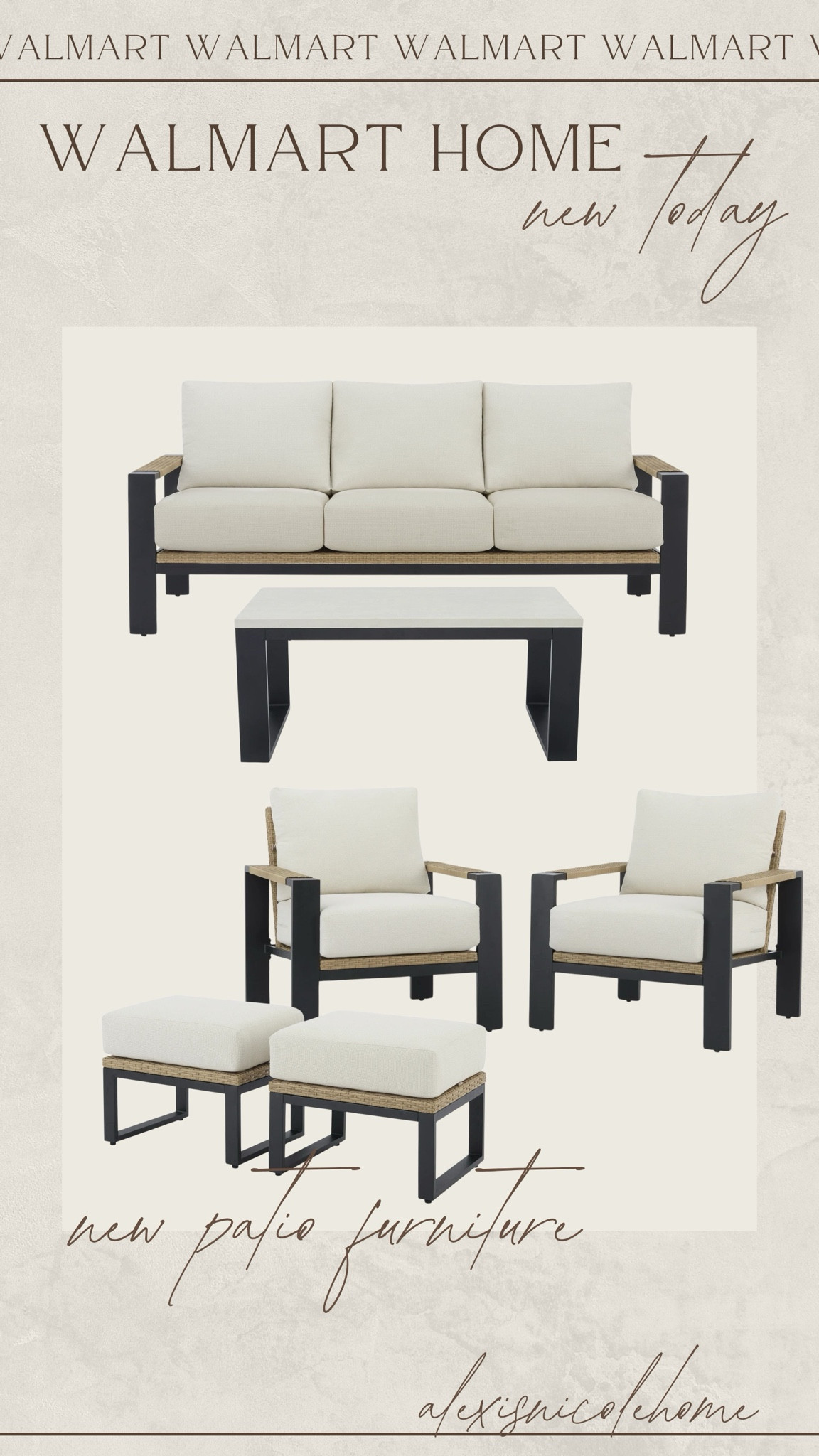 New today!! This patio furniture from Walmart comes in separate pieces or a set! 

#LTKFamily #LTKSeasonal #LTKHome