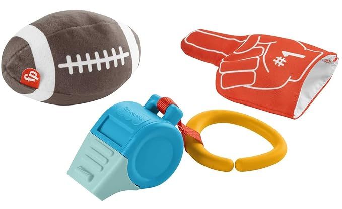 Fisher-Price Tiny Touchdowns Gift Set, 3 football-themed baby toys and teether for infants ages 3... | Amazon (US)