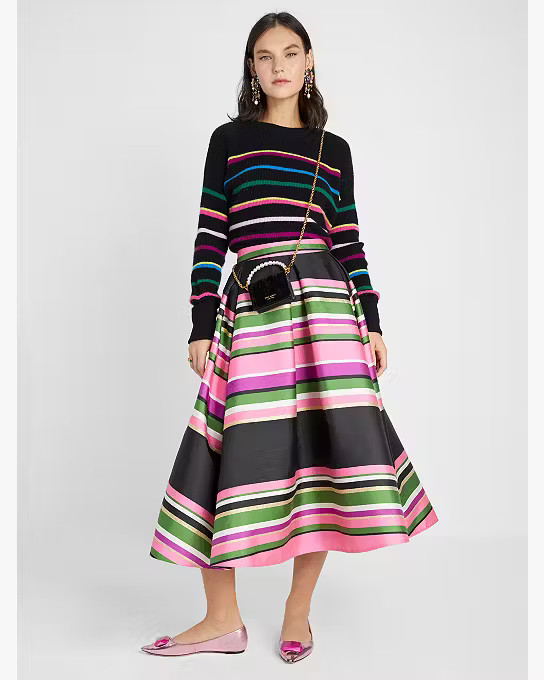 Metallic Festive Multi Stripe Skirt | Kate Spade (US)