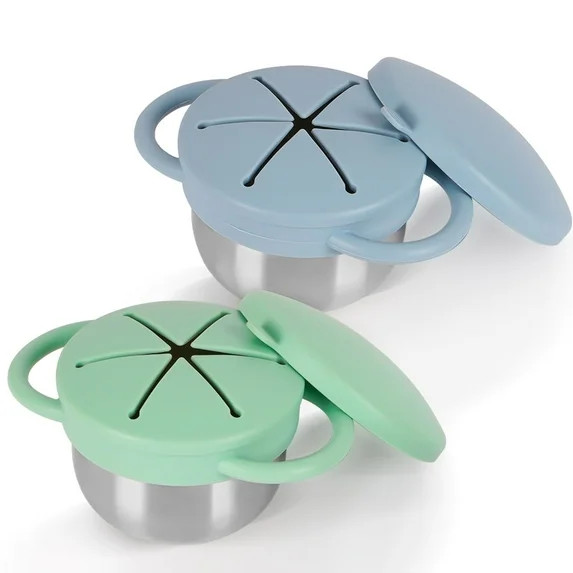 Snack Cups for Toddlers Spill Proof,3-in-1Detachable Stainless Steel Toddler Snack Cups with Sili... | Walmart (US)