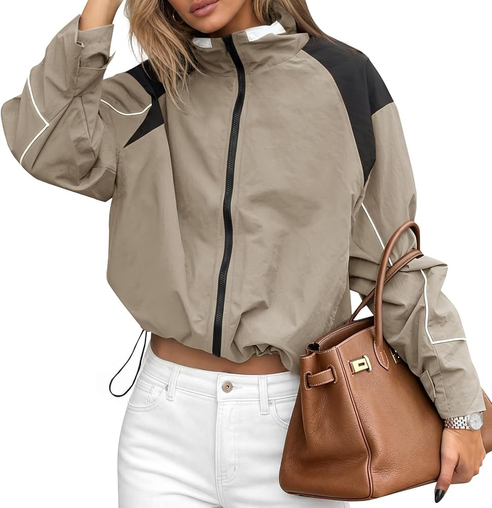 Yousify Womens Windbreaker Jackets Casual Lightweight Athletic Fall Jacket | Amazon (US)