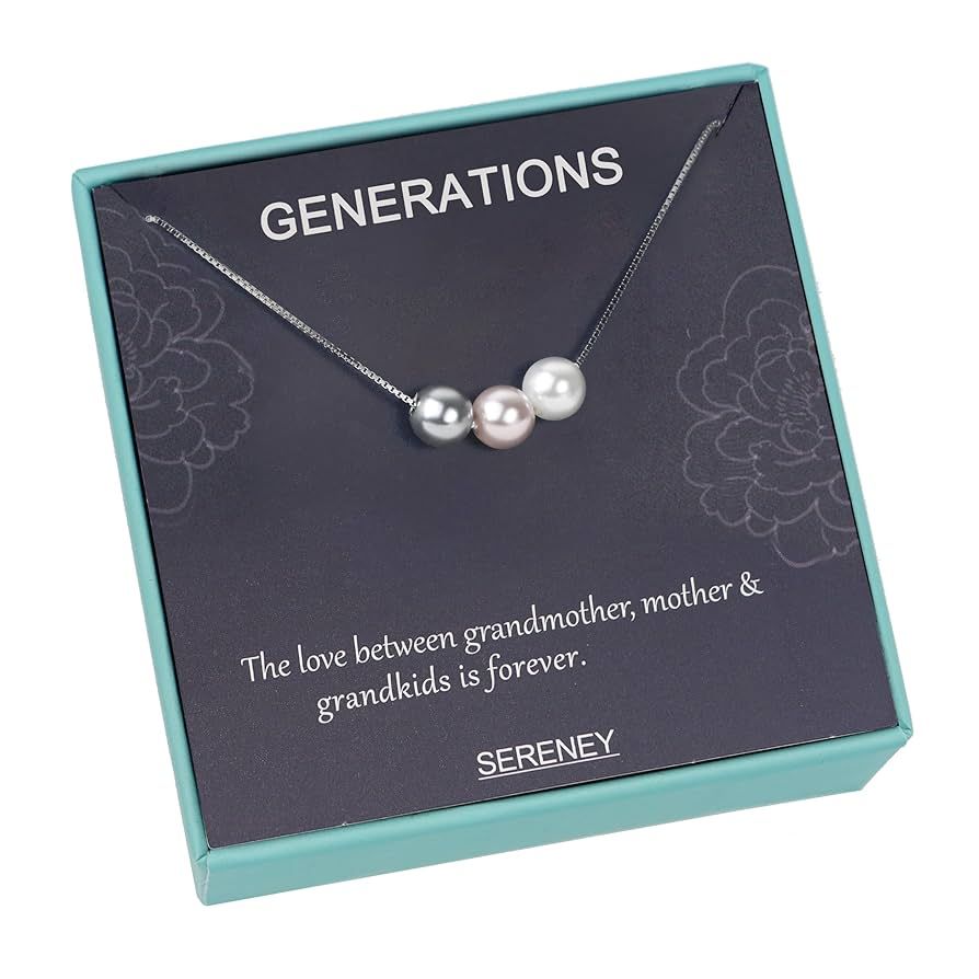 Amazon.com: Mothers Day Gifts for Grandma as Sterling silver grandma necklace, 3 generations neck... | Amazon (US)