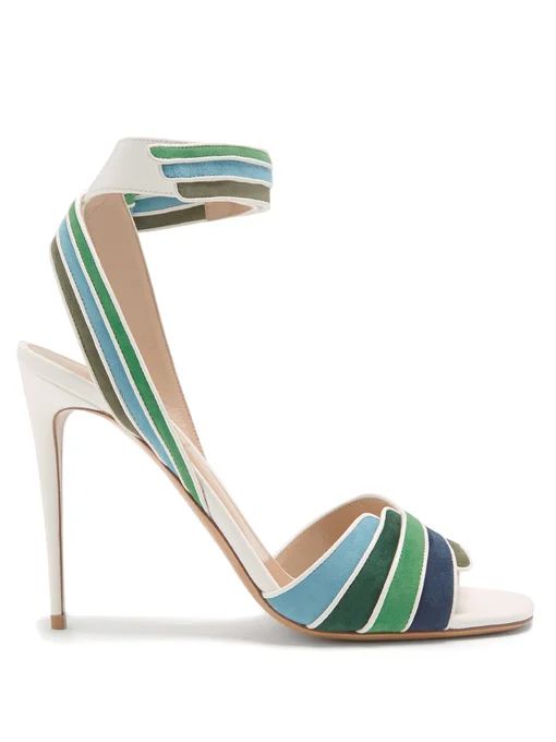 Striped leather and suede sandals | Valentino | Matches (US)