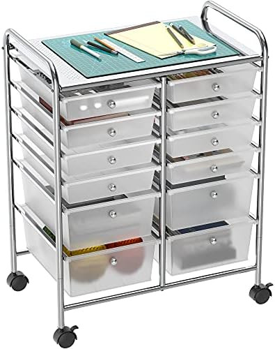 Simple Houseware Utility Cart with 12 Drawers Rolling Storage Art Craft Organizer on Wheels | Amazon (US)