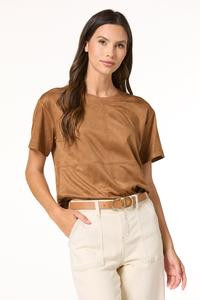 Cato Fashions | Cato Seamed Suede Top | Cato Fashions