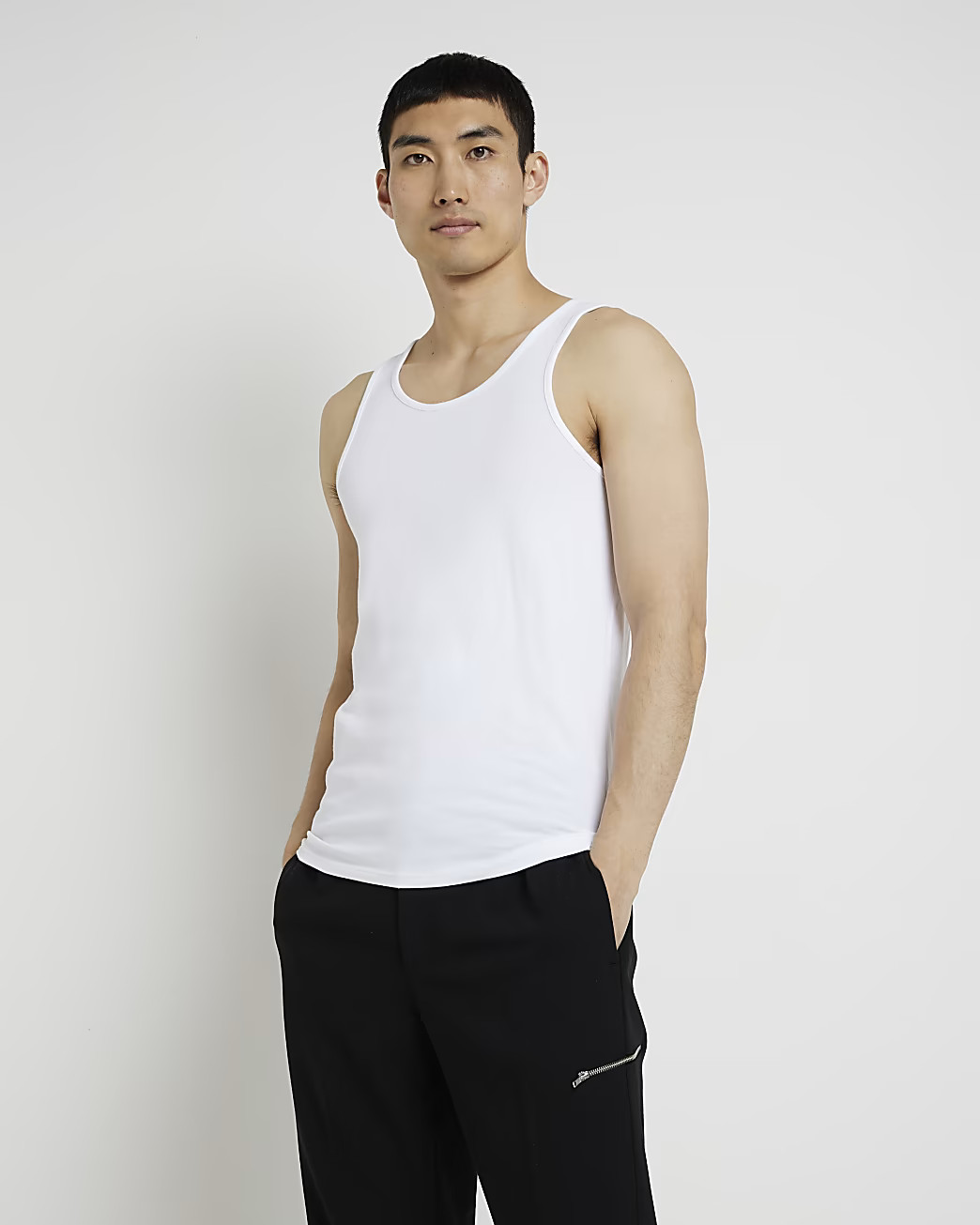 White muscle fit vest | River Island (UK & IE)