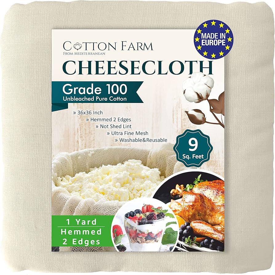 Cotton Farm Cheesecloth, Grade 100-9* - 18-45 Square Feet (36x36 inch), 100% Natural Unbleached C... | Amazon (US)