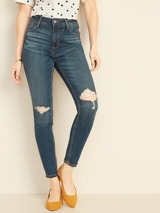 High-Waisted Rockstar Distressed Super Skinny Jeans For Women | Old Navy US