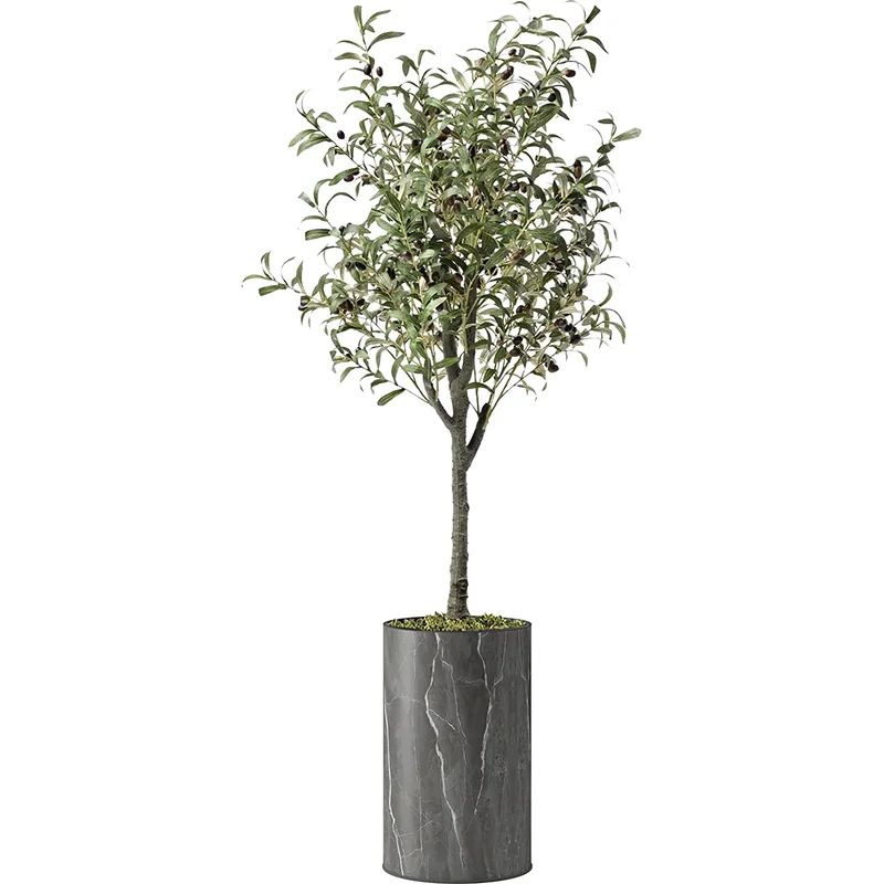 SIGNLEADER Artificial Tree In Modern Planter, Fake Olive Silk Tree Home Decoration (Plant Pot Plu... | Wayfair North America