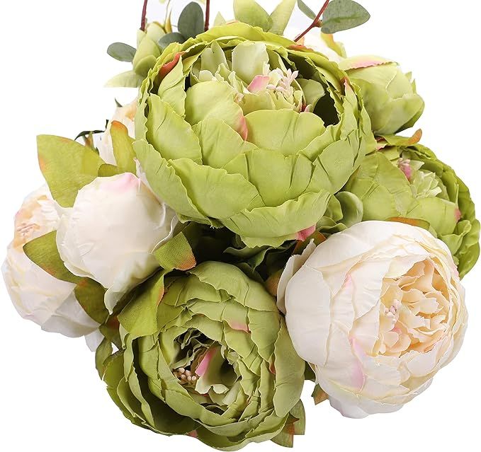 Duovlo Fake Flowers Vintage Artificial Peony Silk Flowers Wedding Home Decoration,Pack of 1 (New ... | Amazon (US)