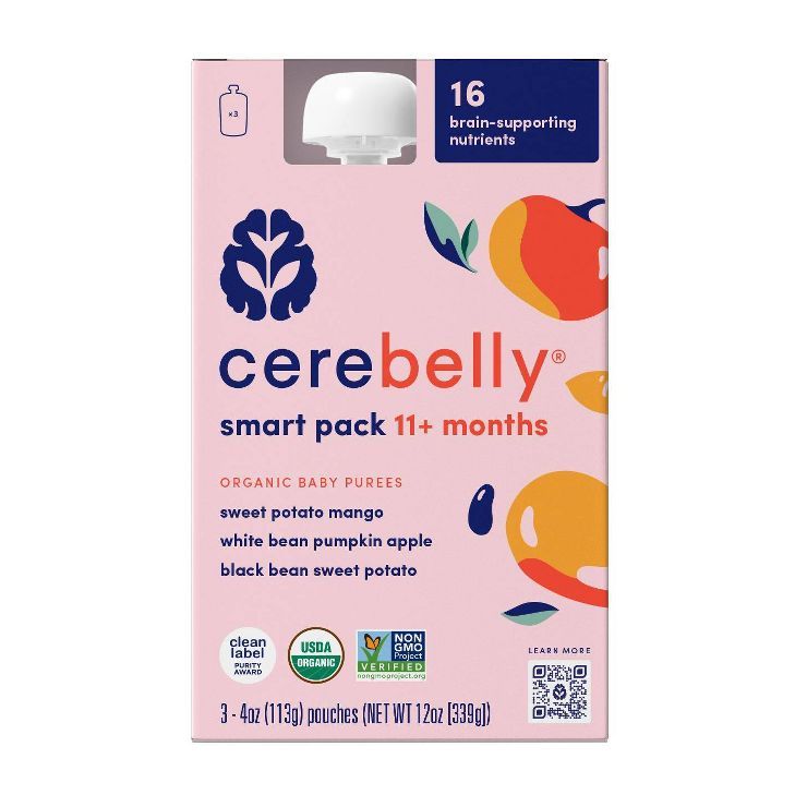 Cerebelly Clean Label Project Purity Award Winning, 11+ Months Organic Baby Food - 3pk/12oz | Target