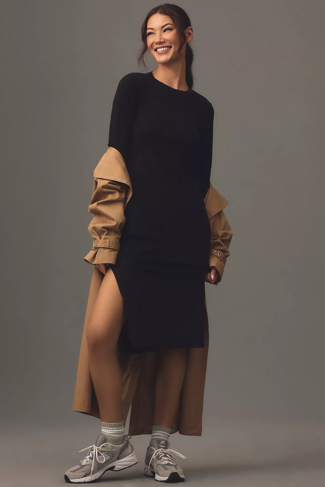 Nation LTD Theo Long-Sleeve Midi Dress | Anthropologie (US)
