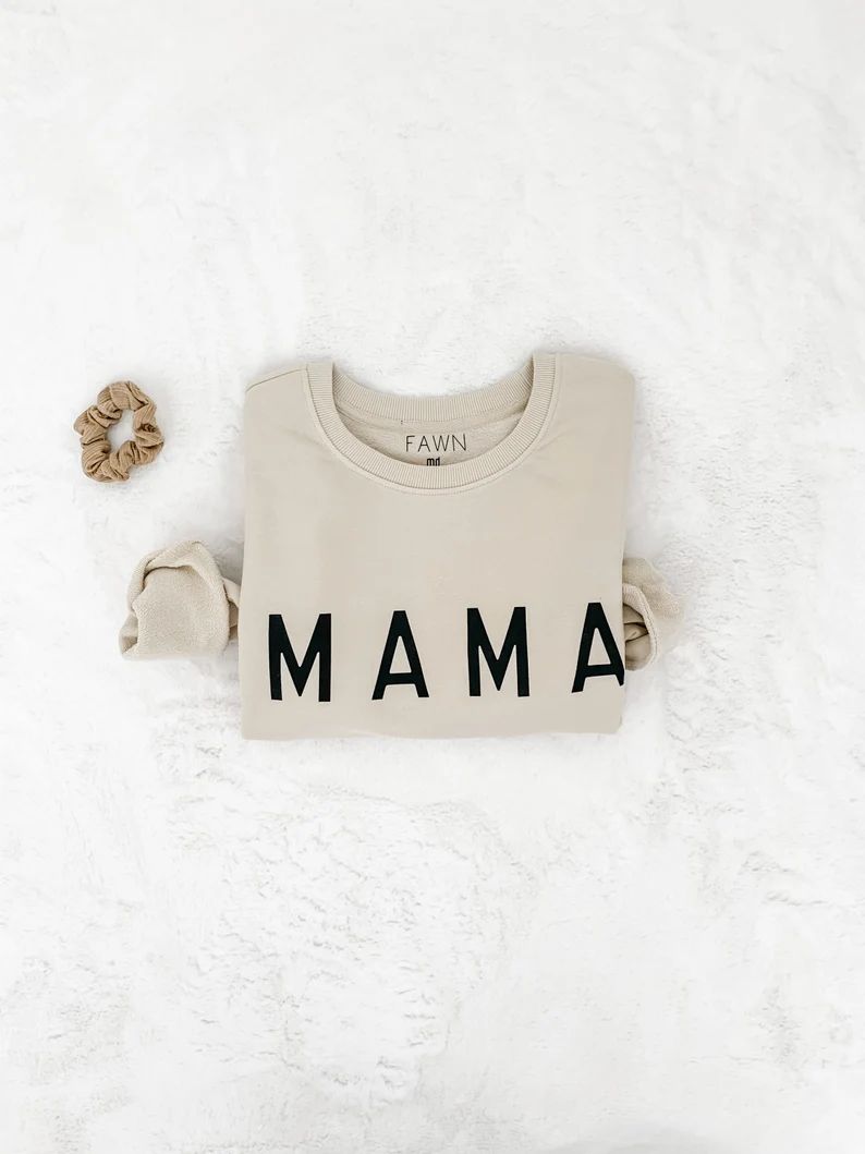 Taupe MAMA crew mid length | Etsy | Etsy (US)