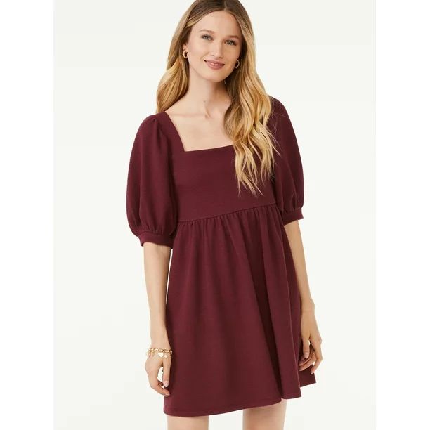 Scoop Women's Square Neck Babydoll Dress | Walmart (US)