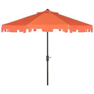 Zimmerman 9 ft. Aluminum Market Tilt Patio Umbrella in Orange/White | The Home Depot